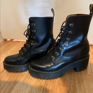 Doc Marten’s “Leona” leather heeled boots